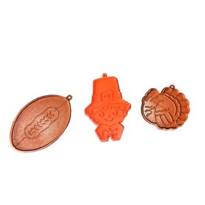 VTG Hallmark Cookie Cutters Lot Turkey Pilgrim Football Thanksgiving Sports Fall